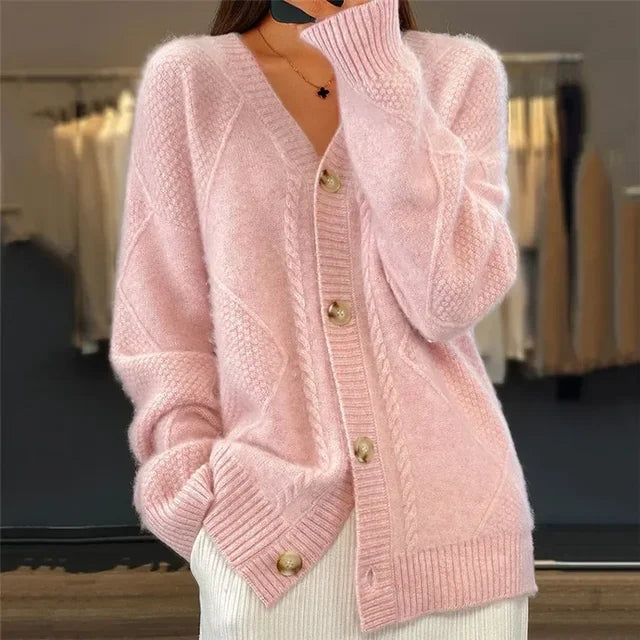 Agnes | Cardigan Dame Sweater Cashmere V-hals Lange Ærmer