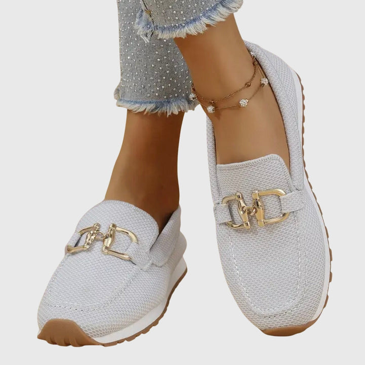 Agnes | Platform Loafers Sko Dame Slip-On Metaldekoration