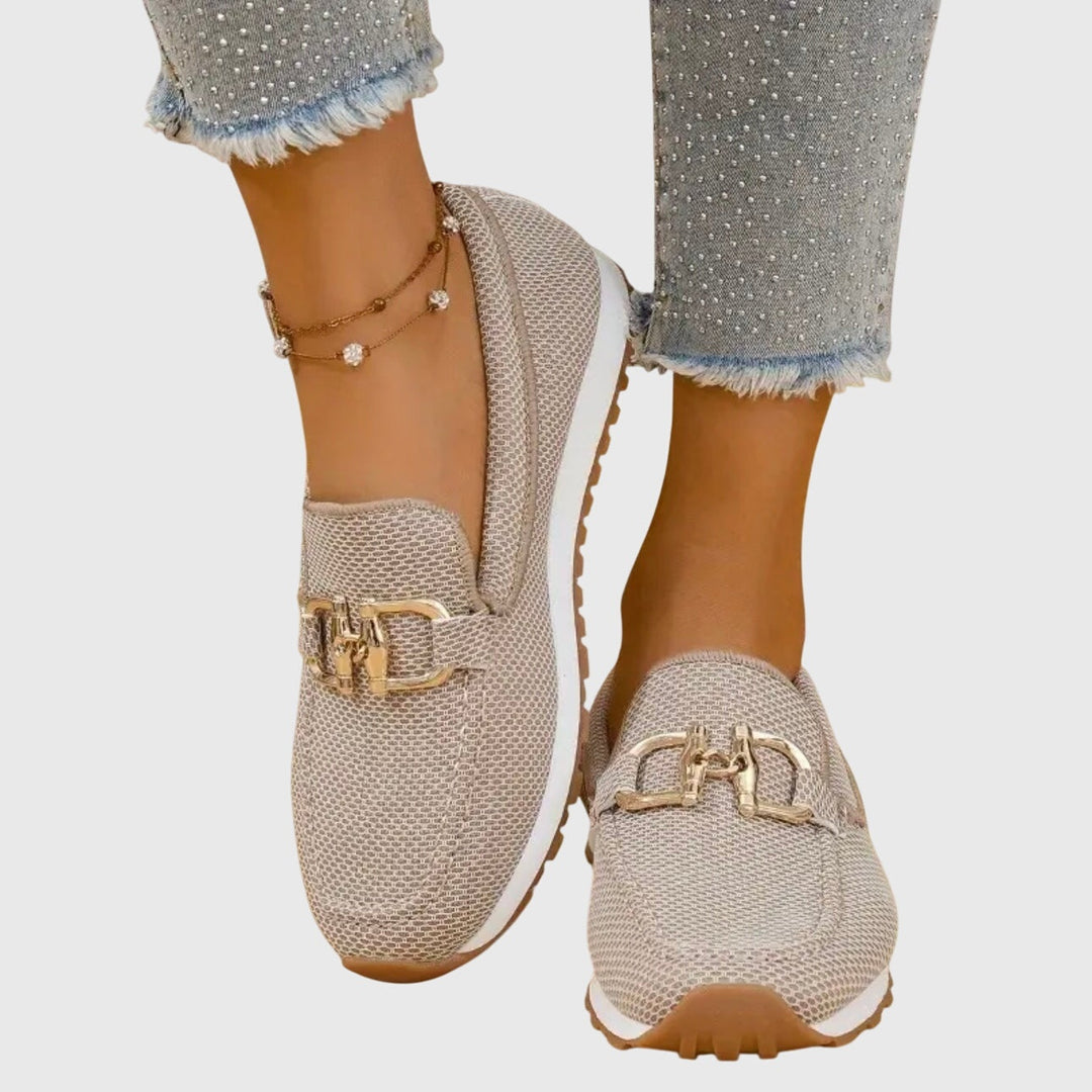 Agnes | Platform Loafers Sko Dame Slip-On Metaldekoration