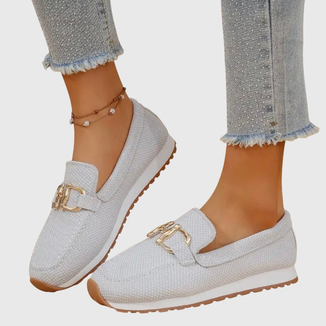 Agnes | Platform Loafers Sko Dame Slip-On Metaldekoration