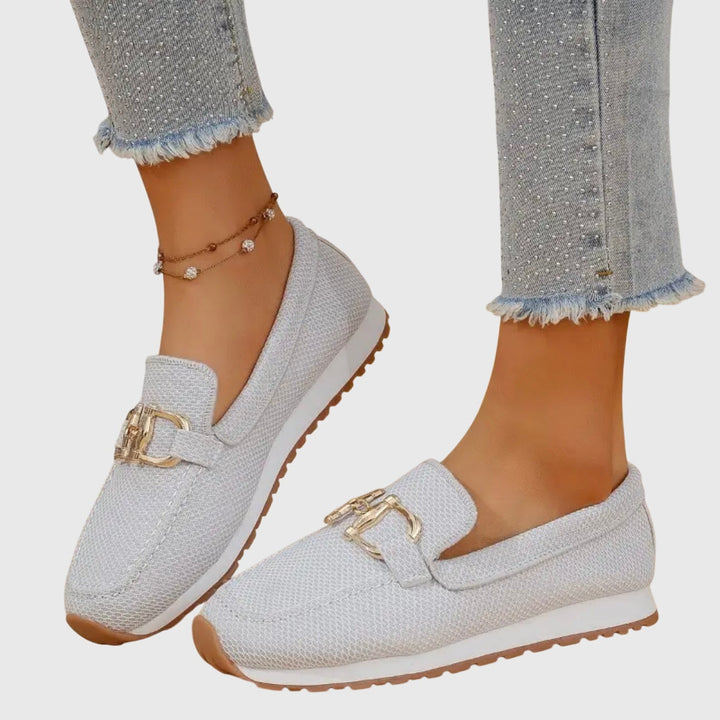 Agnes | Platform Loafers Sko Dame Slip-On Metaldekoration