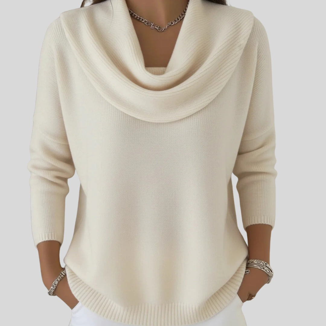 Anna | Sweater Dame Cowl Neck Strik Langærmet