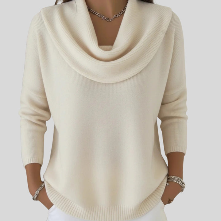 Anna | Sweater Dame Cowl Neck Strik Langærmet