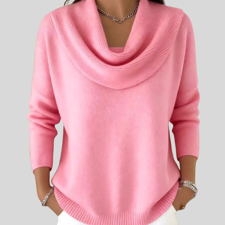 Anna | Sweater Dame Cowl Neck Strik Langærmet
