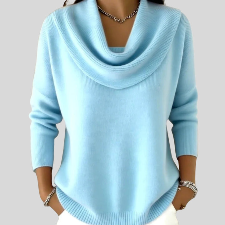 Anna | Sweater Dame Cowl Neck Strik Langærmet