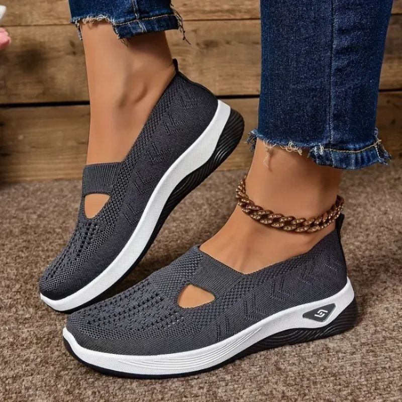 Astrid | Slip-on Sneaker Dame Åndbar Strikket Sål