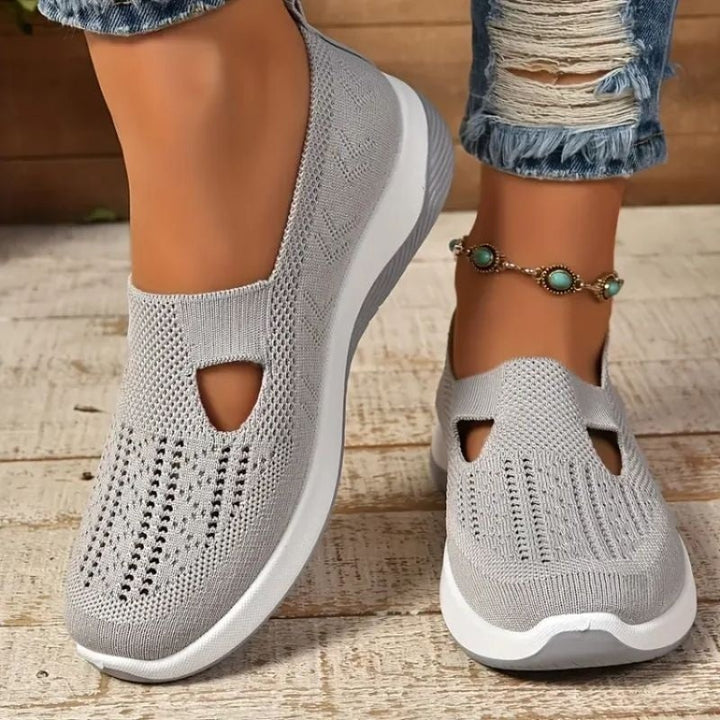 Astrid | Slip-on Sneaker Dame Åndbar Strikket Sål