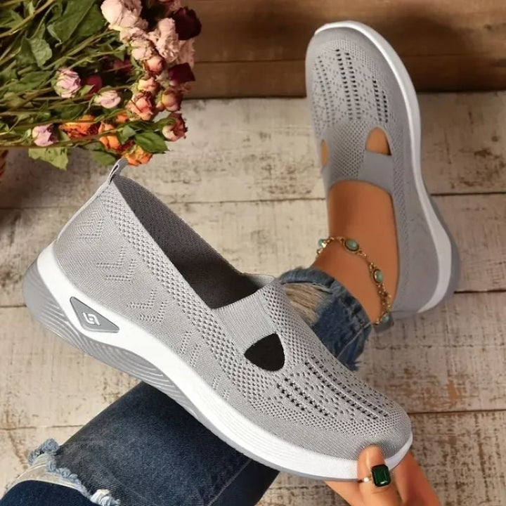 Astrid | Slip-on Sneaker Dame Åndbar Strikket Sål