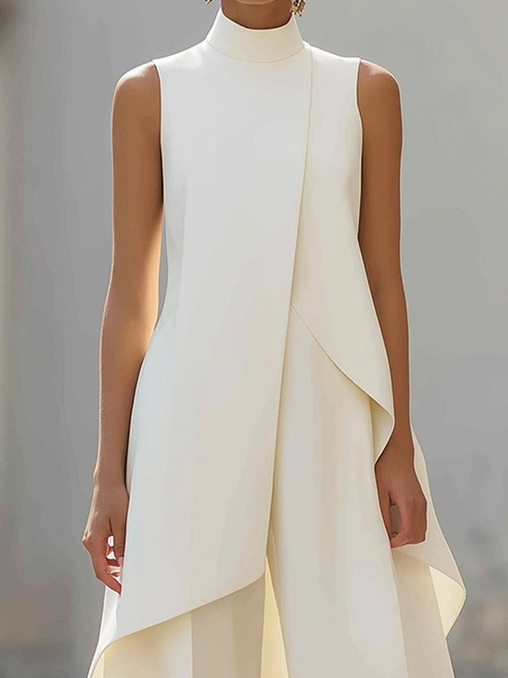 Camilla | Sæt Dame Bukser Høj Hals Asymmetrisk Design