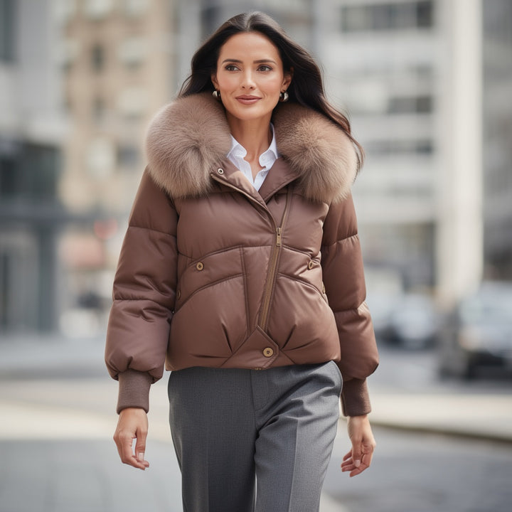 Cecilie | Dunjakke Dame Pelskrave Oversized