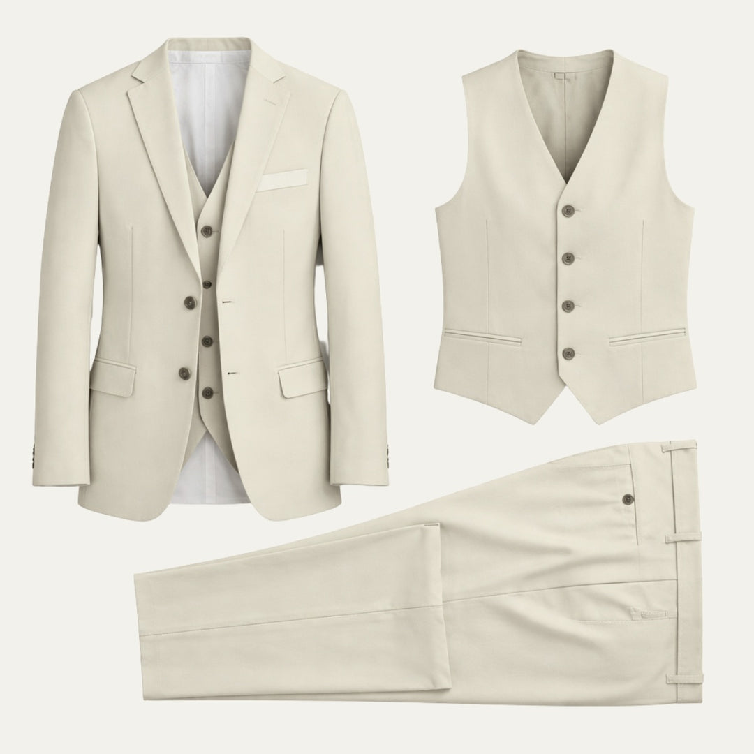 Christian | 3-Delt Jakkesæt Herre Slim Fit Habit Bukser Bryllup