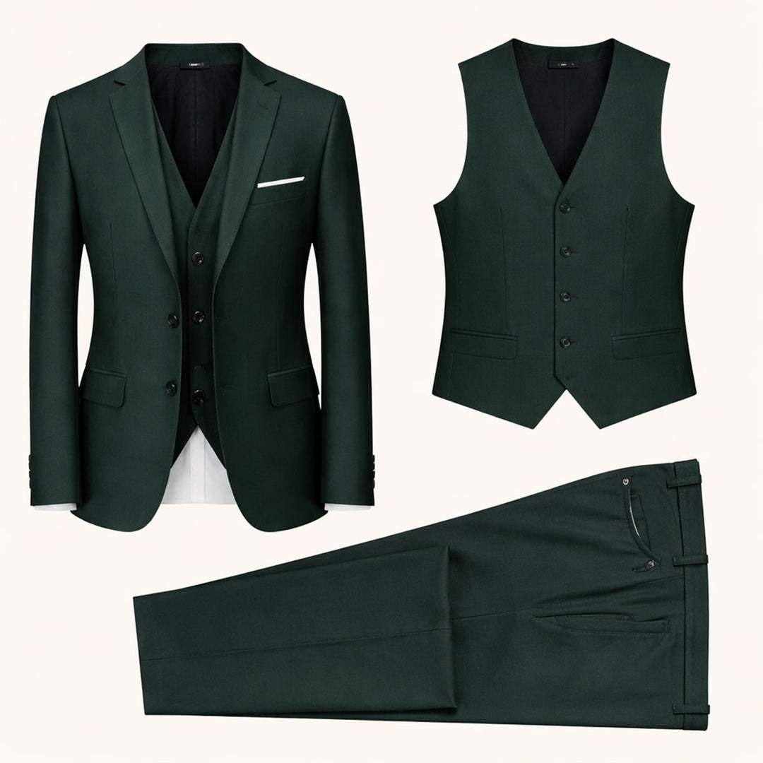Christian | 3-Delt Jakkesæt Herre Slim Fit Habit Bukser Bryllup