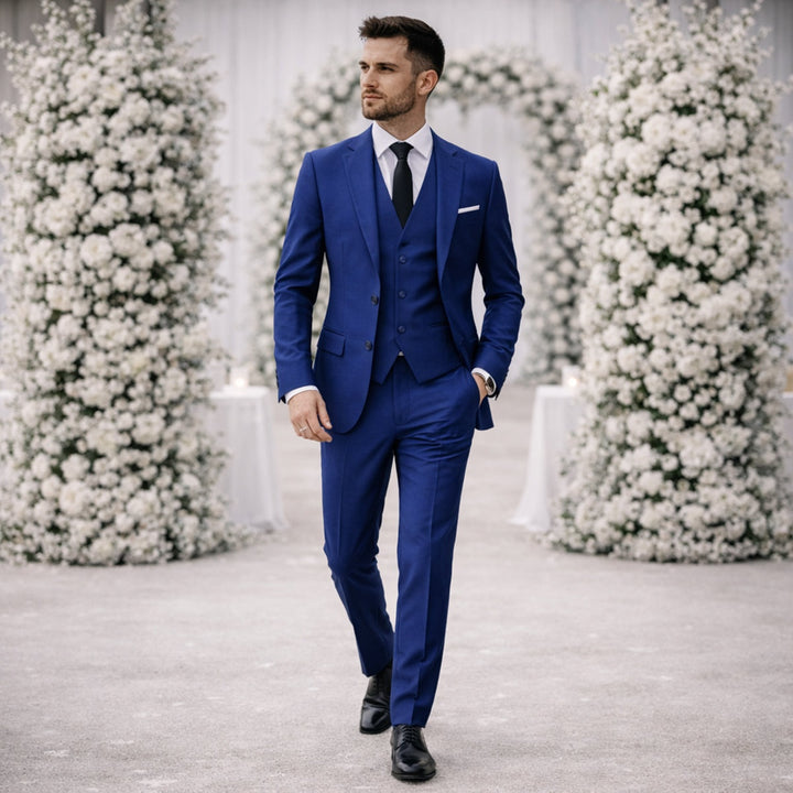 Christian | 3-Delt Jakkesæt Herre Slim Fit Habit Bukser Bryllup
