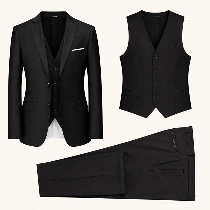 Christian | 3-Delt Jakkesæt Herre Slim Fit Habit Bukser Bryllup