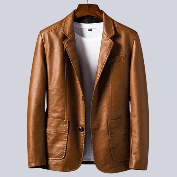 Christian | Læderjakke Herre Blazer Snit Knapper