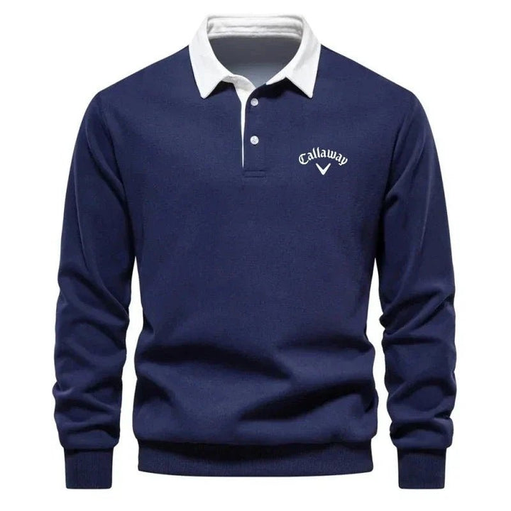 Christian | Sweater Polo Herre Langærmet Kontrastkrave