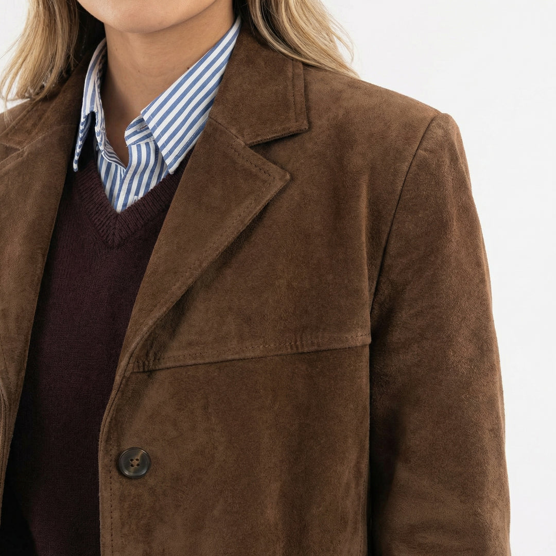 Dorte | Ruskind Frakke Dame Knapper Revers