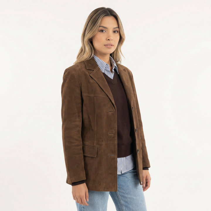 Dorte | Ruskind Frakke Dame Knapper Revers