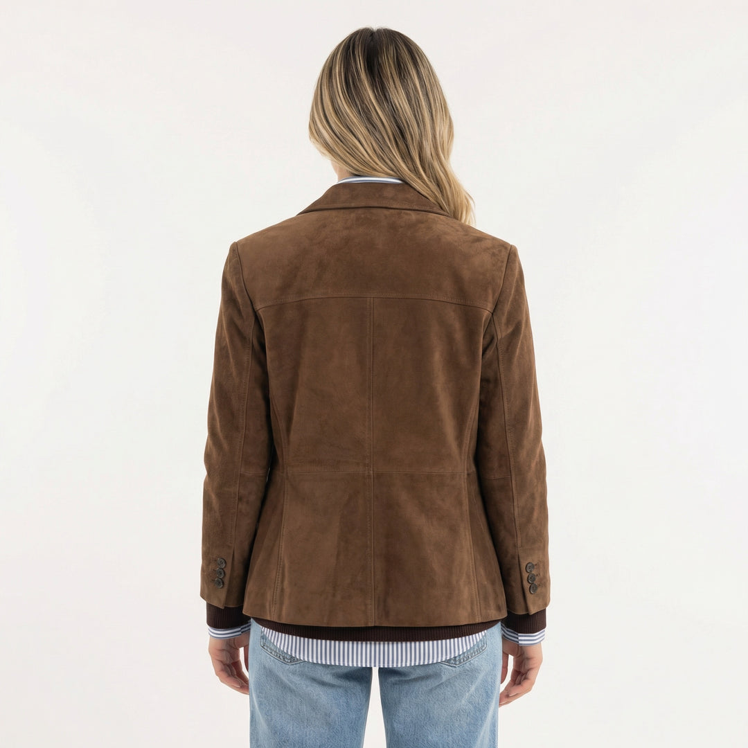 Dorte | Ruskind Frakke Dame Knapper Revers