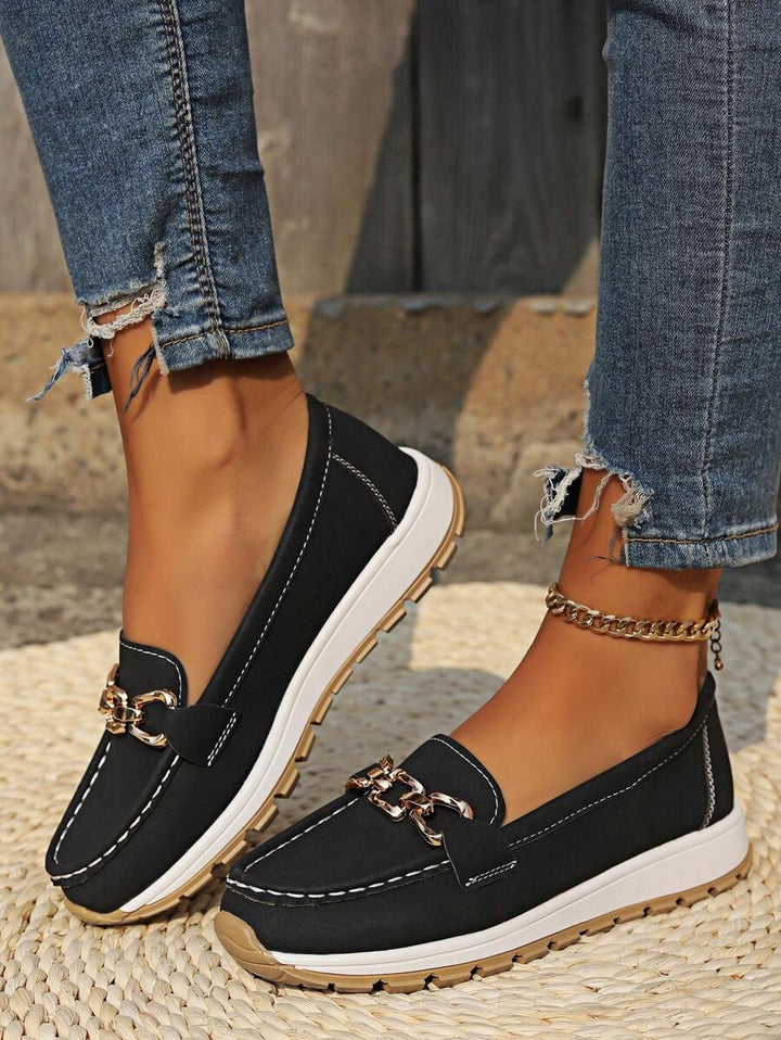 Ella | Derby Loafers Dame Platform Metalspænde