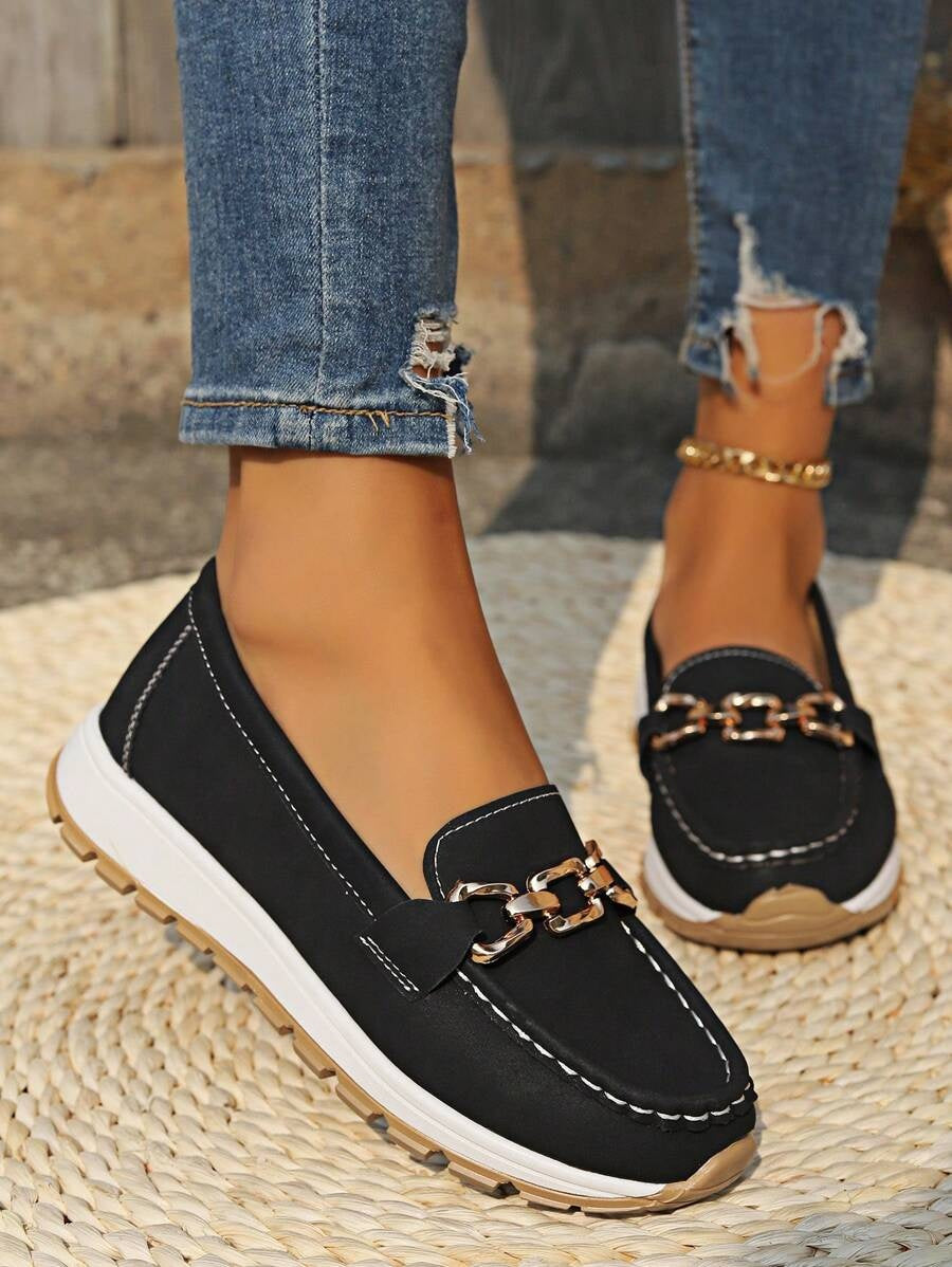 Ella | Derby Loafers Dame Platform Metalspænde
