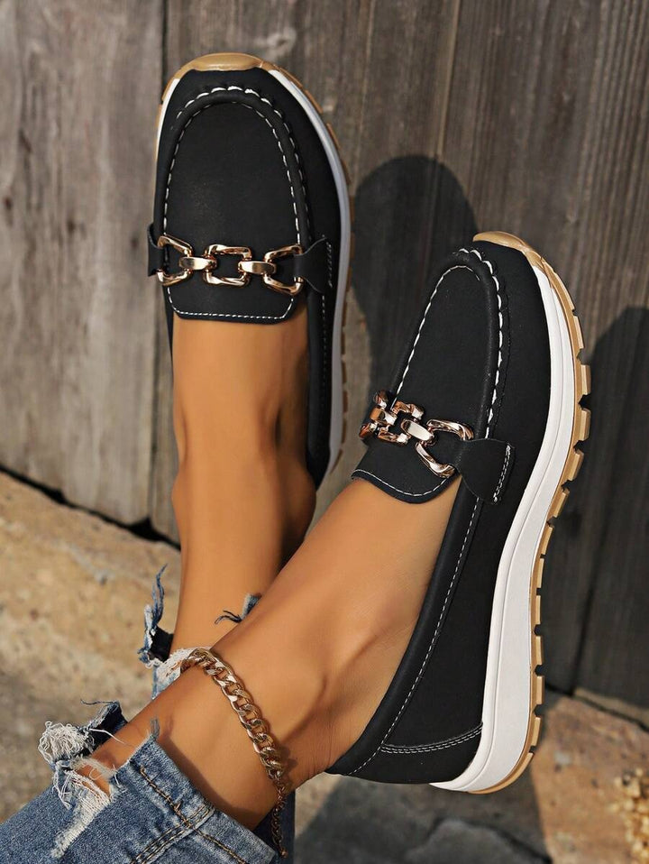 Ella | Derby Loafers Dame Platform Metalspænde