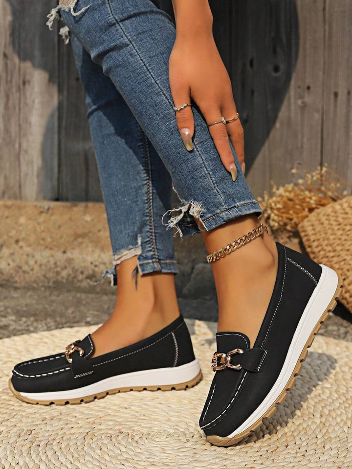 Ella | Derby Loafers Dame Platform Metalspænde