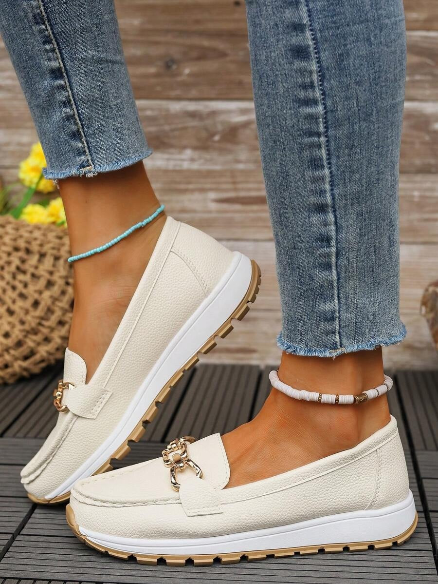 Ella | Derby Loafers Dame Platform Metalspænde