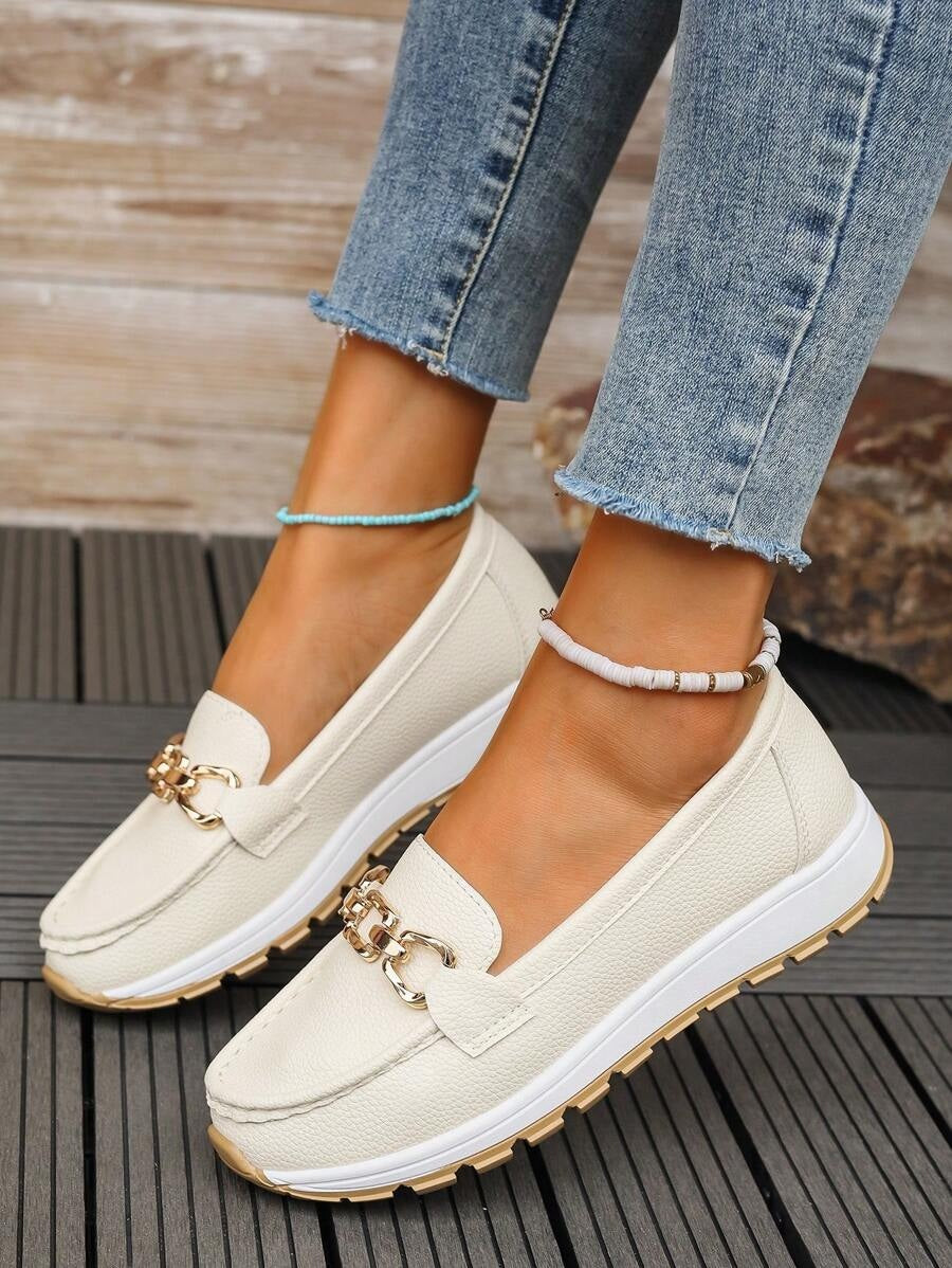 Ella | Derby Loafers Dame Platform Metalspænde