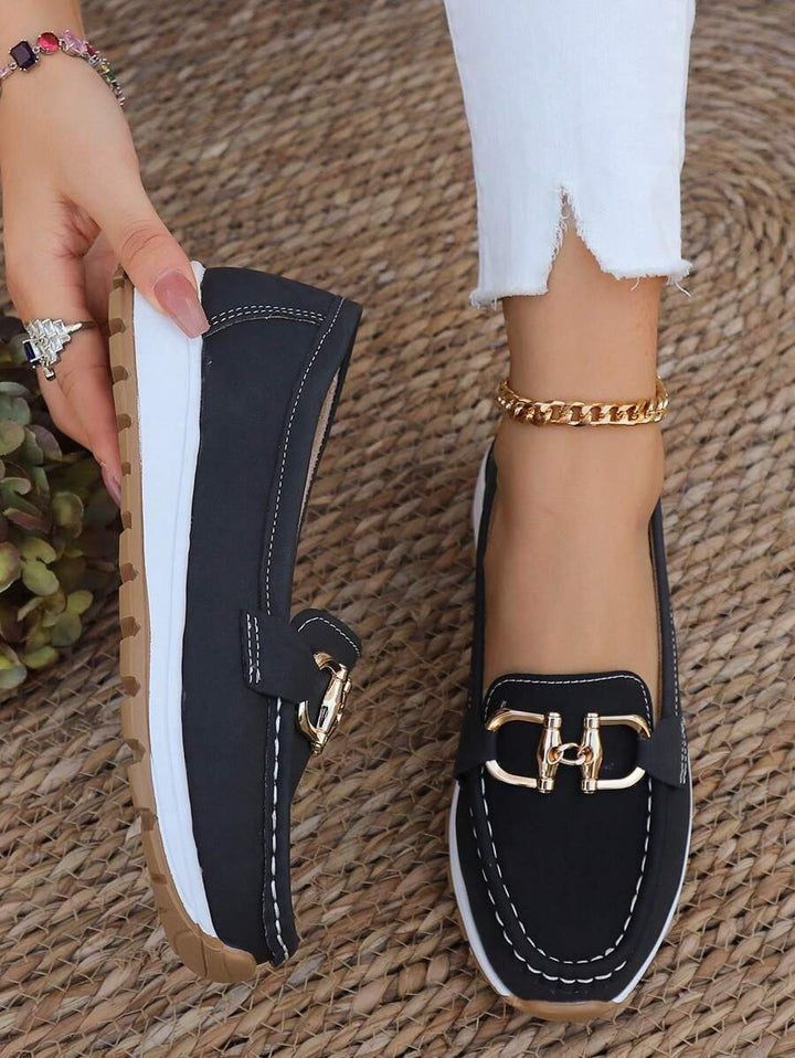 Ella | Derby Loafers Dame Platform Metalspænde