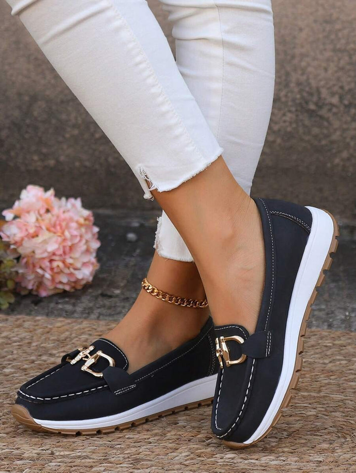 Ella | Derby Loafers Dame Platform Metalspænde