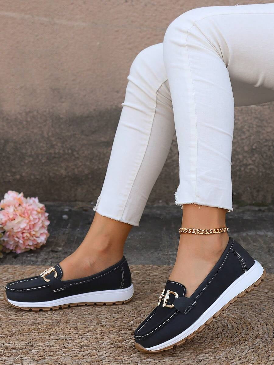 Ella | Derby Loafers Dame Platform Metalspænde