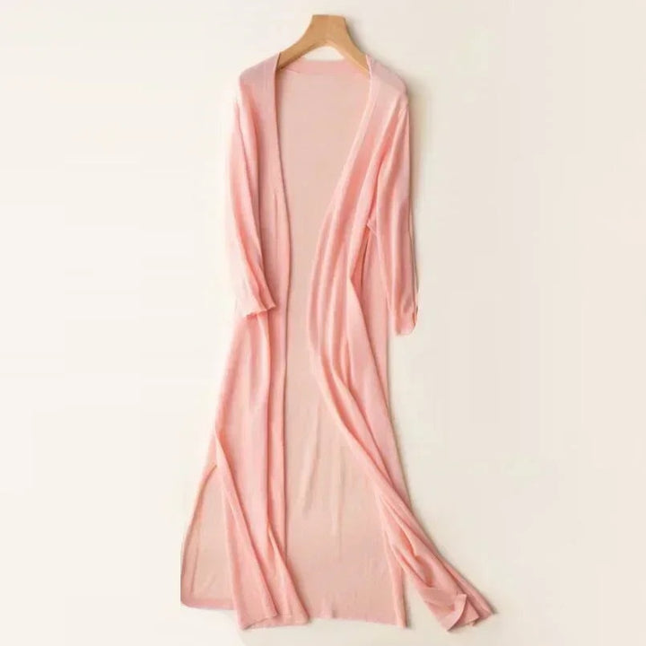 Ella | Lang Cardigan Dame Åben Front Strik