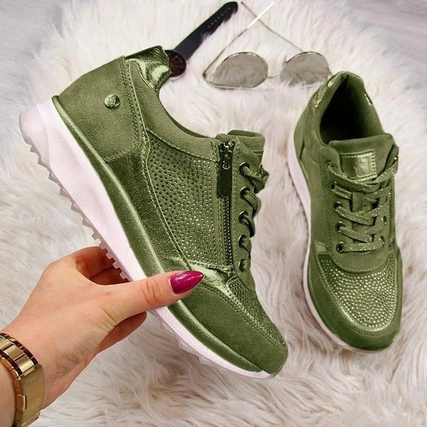 Emma | Sneakers Dame med Lynlås og Snørebånd