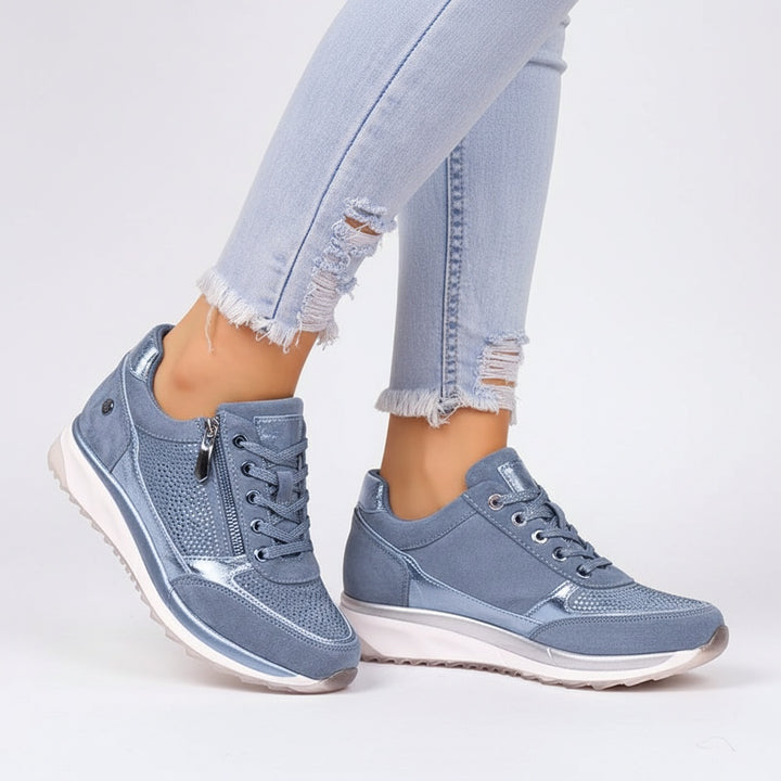 Emma | Sneakers Dame med Lynlås og Snørebånd