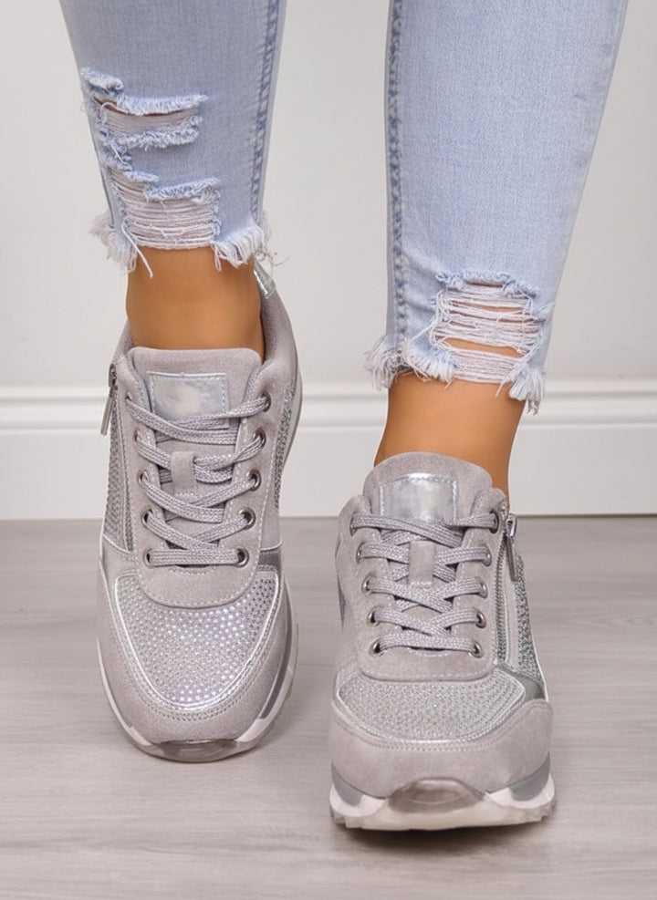 Emma | Sneakers Dame med Lynlås og Snørebånd