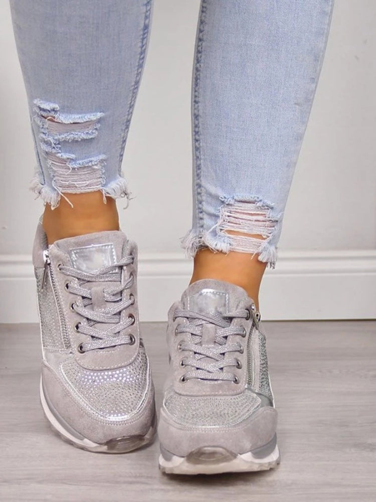 Emma | Sneakers Dame med Lynlås og Snørebånd