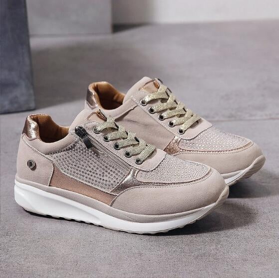 Emma | Sneakers Dame med Lynlås og Snørebånd