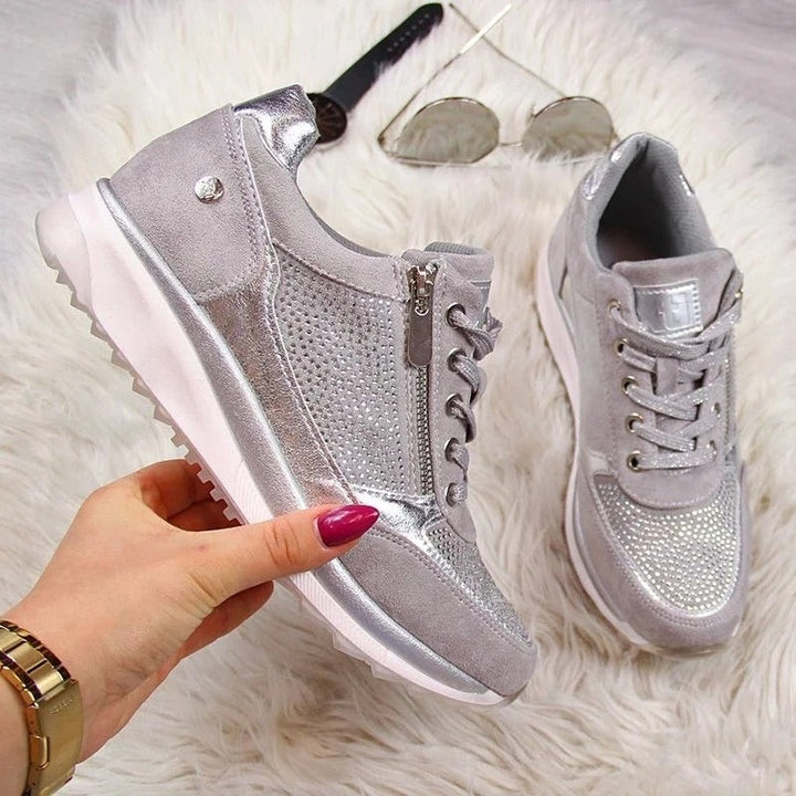 Emma | Sneakers Dame med Lynlås og Snørebånd