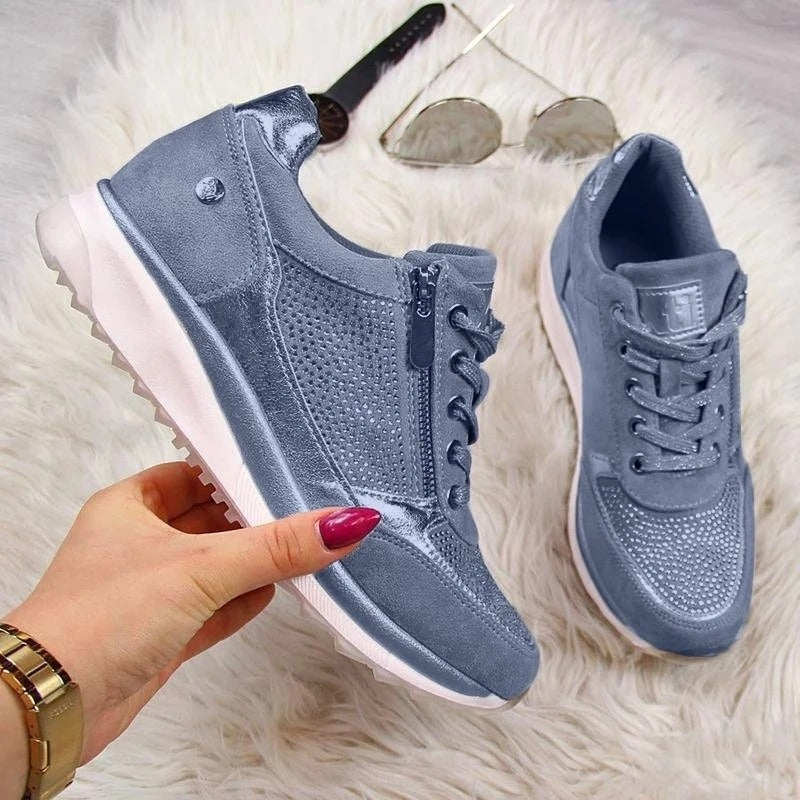 Emma | Sneakers Dame med Lynlås og Snørebånd
