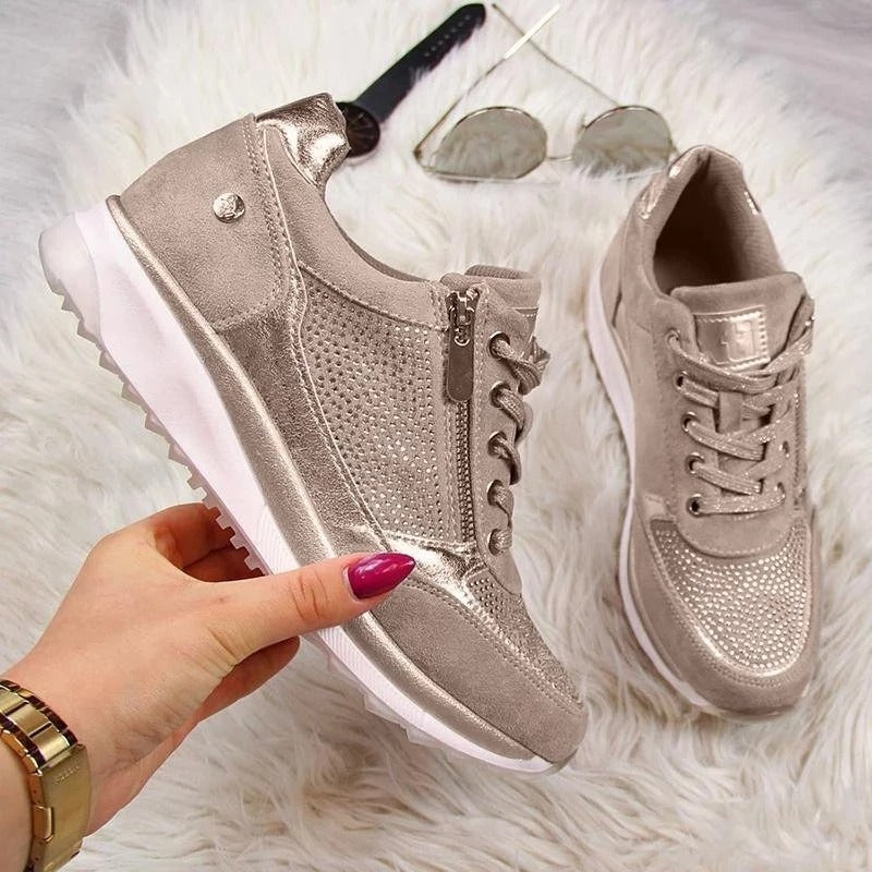 Emma | Sneakers Dame med Lynlås og Snørebånd