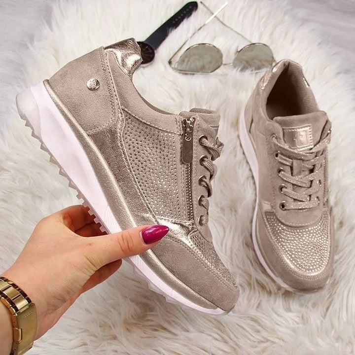 Emma | Sneakers Dame med Lynlås og Snørebånd