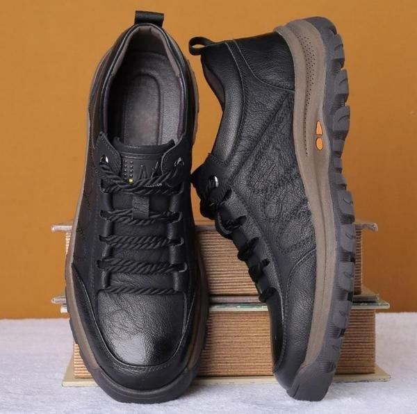 Frederik | Lædersneakers Herre med Snørebånd Tyk Sål