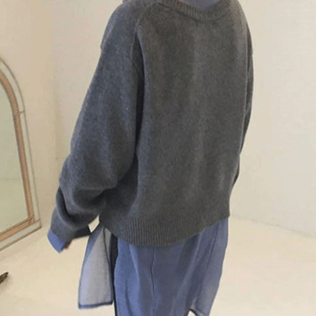 Gitte | Sweater Dame Strik Rund Hals Knapper