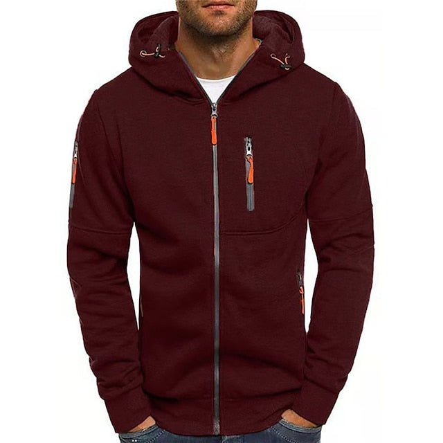 Henrik | Hættetrøje med Lynlås Herre Sweatshirt Flere Lommer