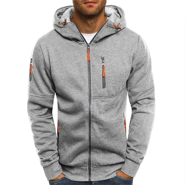 Henrik | Hættetrøje med Lynlås Herre Sweatshirt Flere Lommer