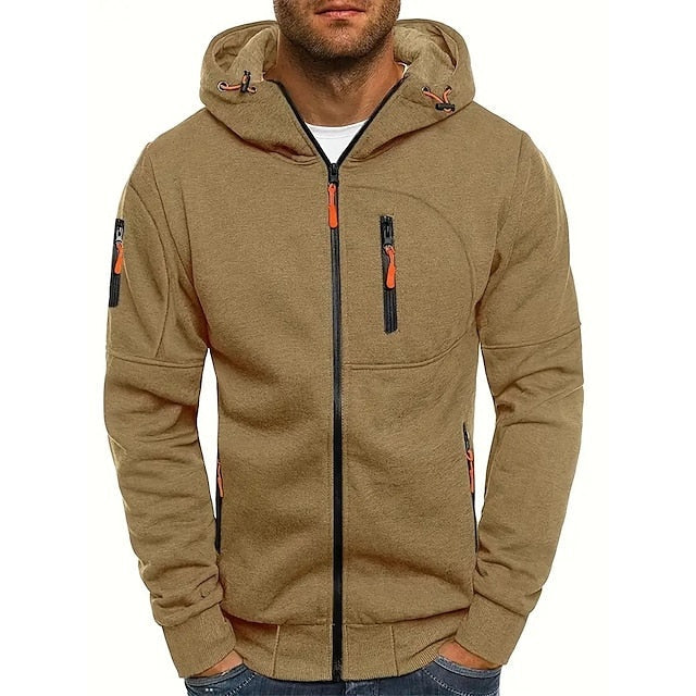 Henrik | Hættetrøje med Lynlås Herre Sweatshirt Flere Lommer