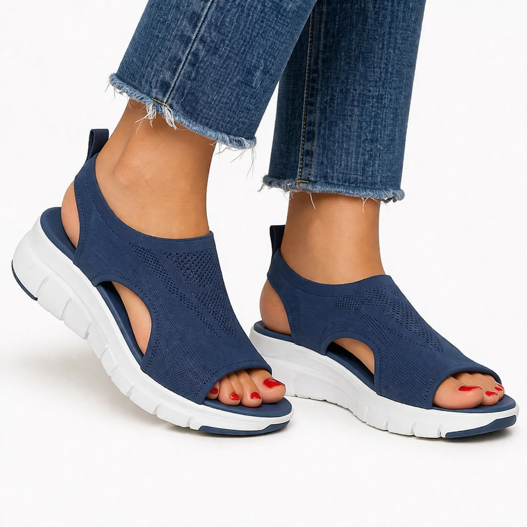 Ida | Sportsandal Dame Strik Overdel Åben Tå Slip-on