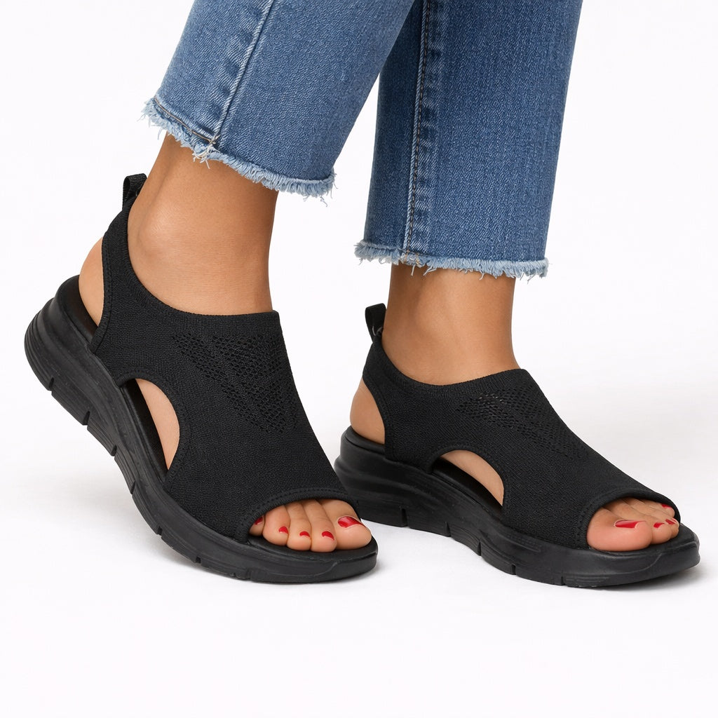 Ida | Sportsandal Dame Strik Overdel Åben Tå Slip-on