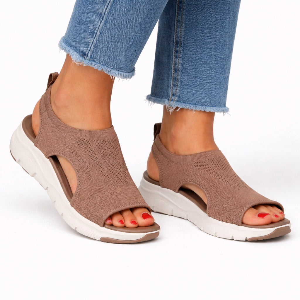 Ida | Sportsandal Dame Strik Overdel Åben Tå Slip-on